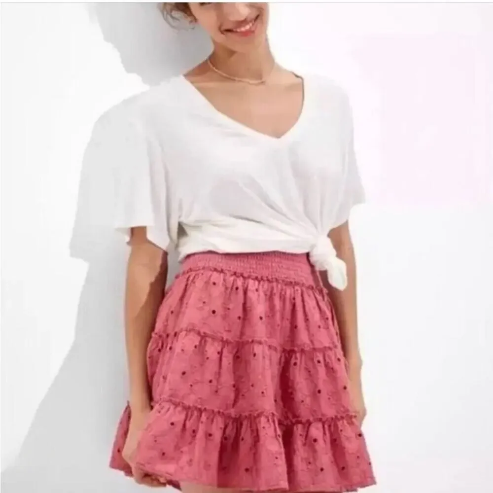 NEW American Eagle Tiered Eyelet Skirt Size XS
